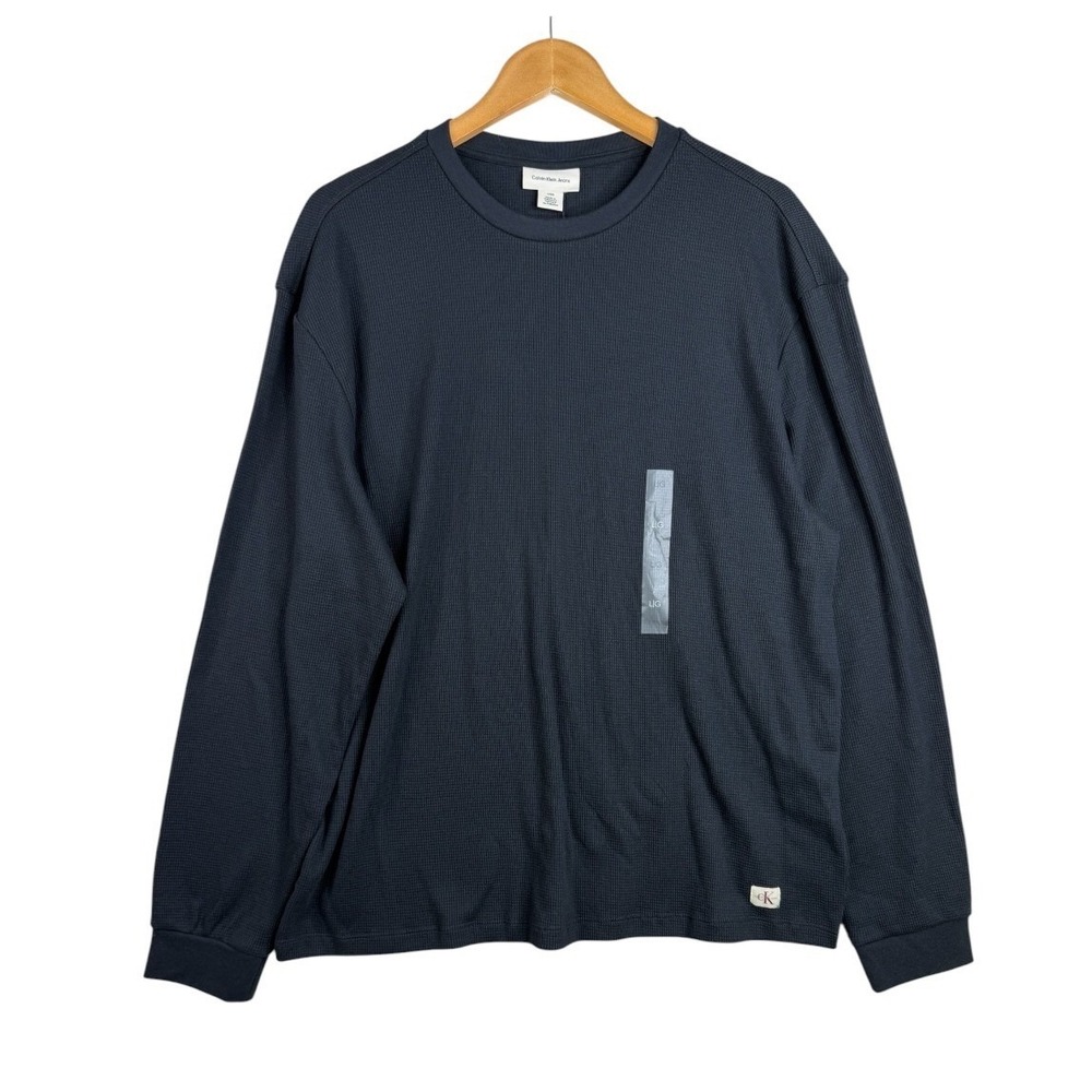 NWT Calvin Klein Jeans Men's Long Sleeve Thermal Waffle Crew Neck T Shirt Sz L